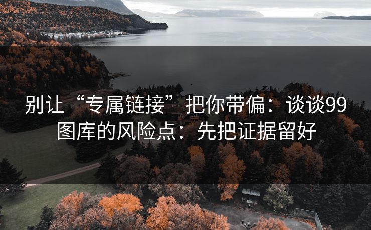 别让“专属链接”把你带偏:谈谈99图库的风险点:先把证据留好 别让“专属链接”把你带偏:谈谈99图库的风险点:先把证据留好